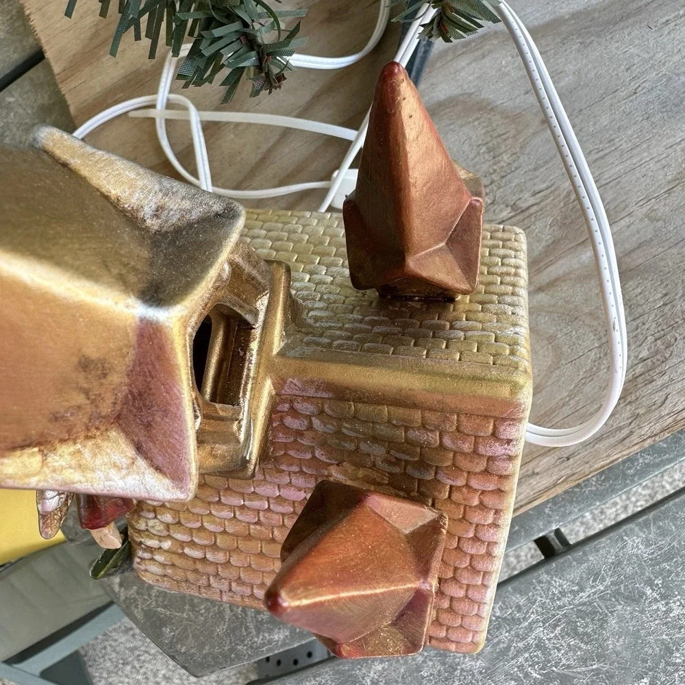 Vintage Cracker Barrel Christmas Village Light-up Angel In A Church Light‎ W/Box